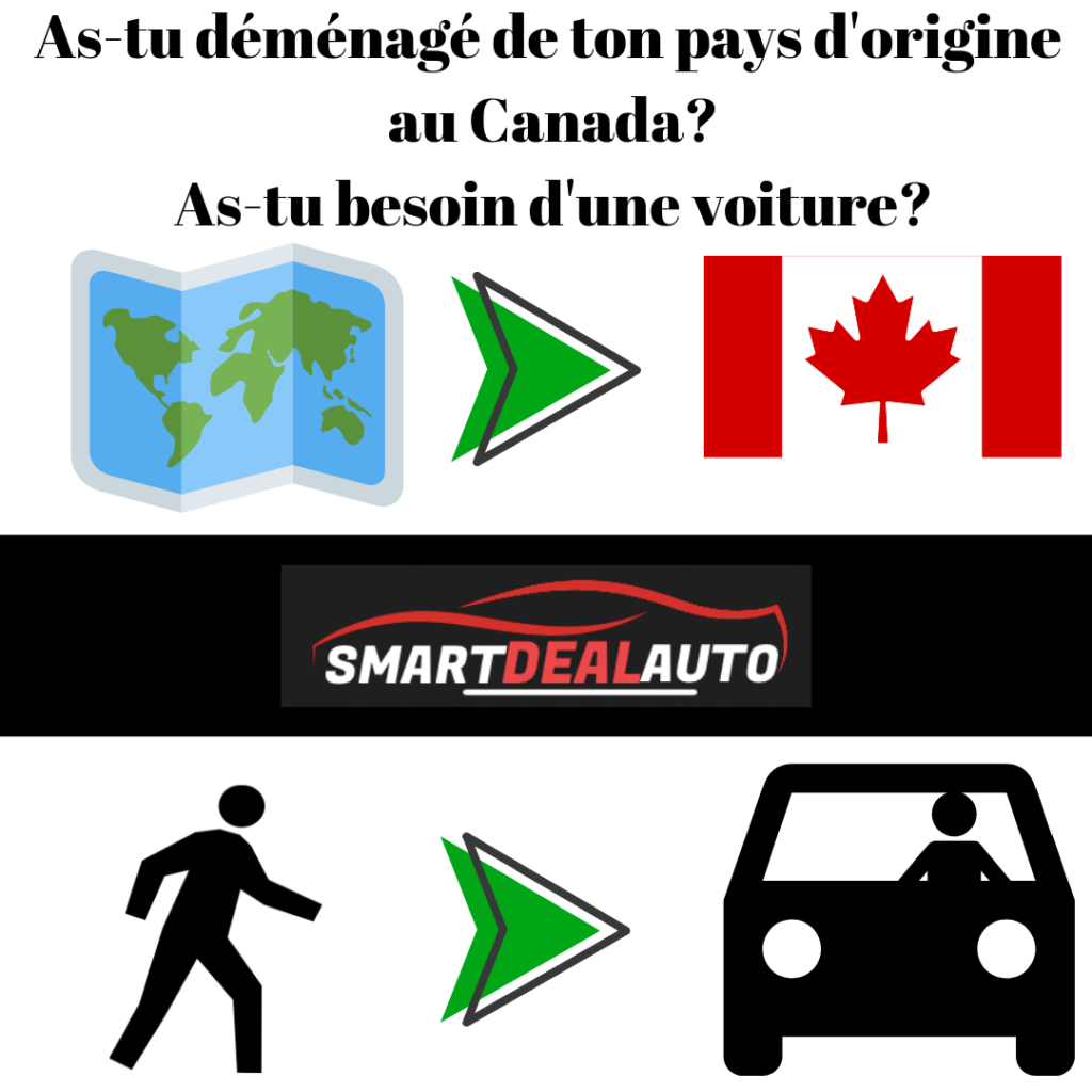 As-tu déménagé de ton pays d'origine au Canada? As-tu besoin d'une voiture?